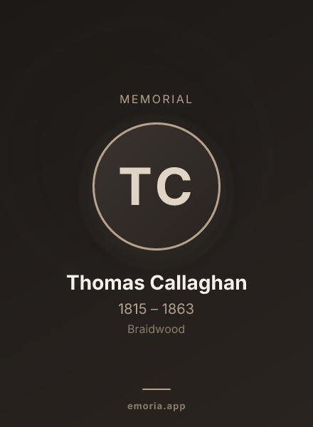 Memorial portrait of Thomas Callaghan