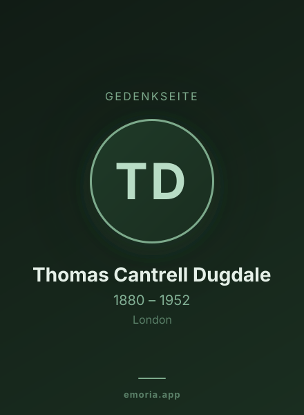 Gedenkportrait von Thomas Cantrell Dugdale