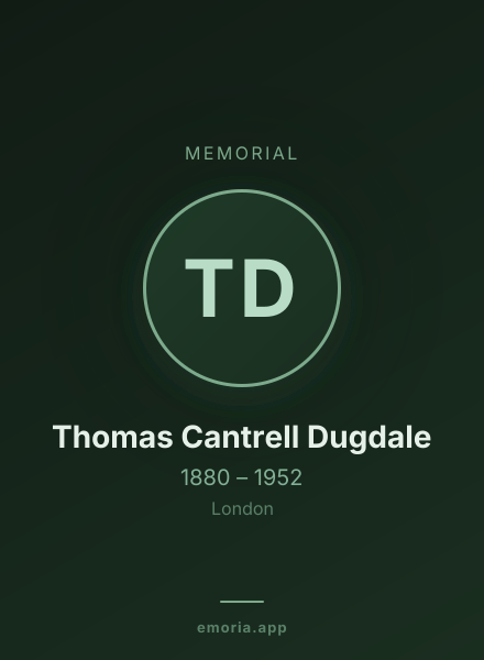 Memorial portrait of Thomas Cantrell Dugdale