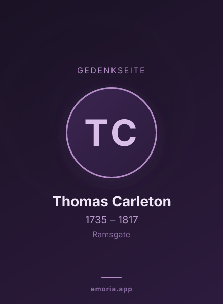 Gedenkportrait von Thomas Carleton
