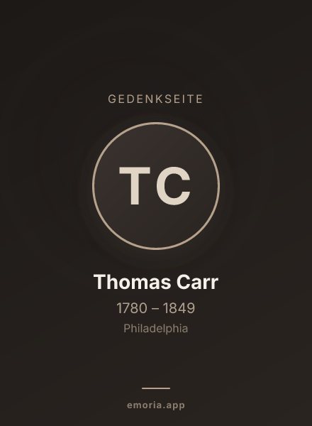 Gedenkportrait von Thomas Carr
