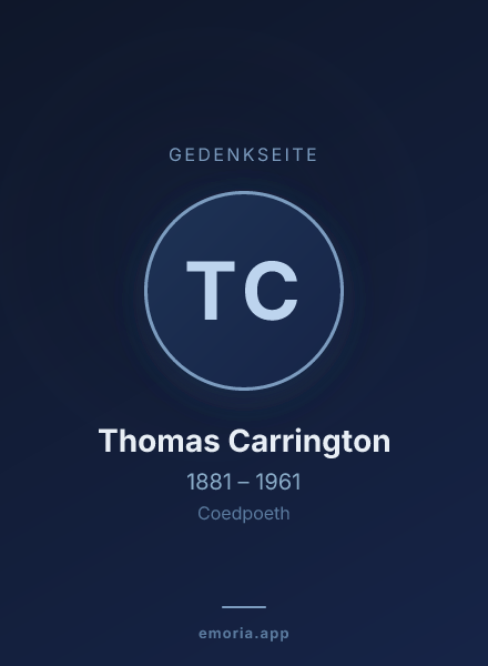 Gedenkportrait von Thomas Carrington