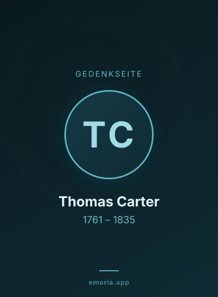Gedenkportrait von Thomas Carter