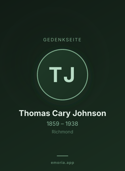 Gedenkportrait von Thomas Cary Johnson