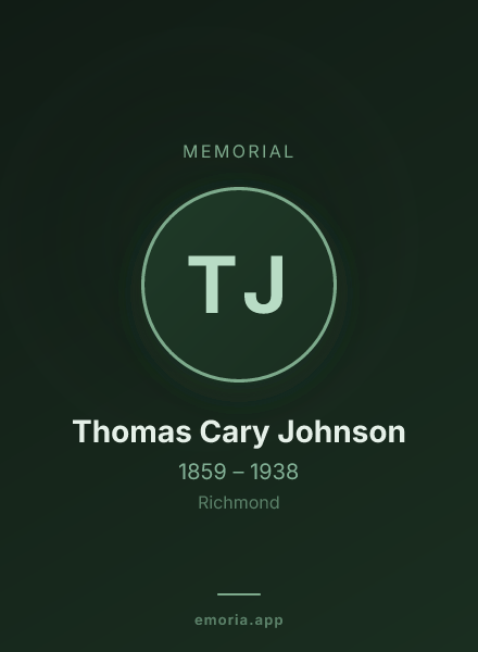 Memorial portrait of Thomas Cary Johnson