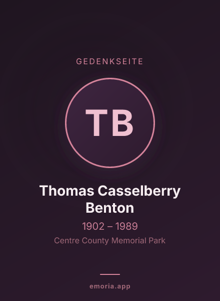 Gedenkportrait von Thomas Casselberry Benton