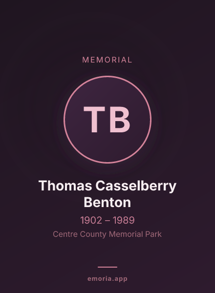 Memorial portrait of Thomas Casselberry Benton