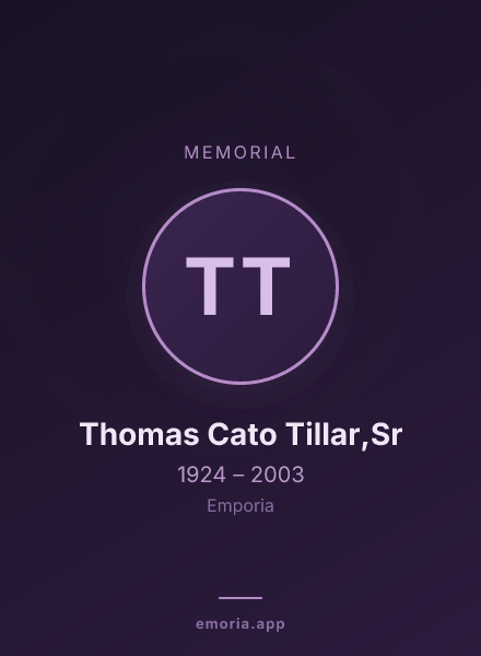 Memorial portrait of Thomas Cato Tillar,Sr