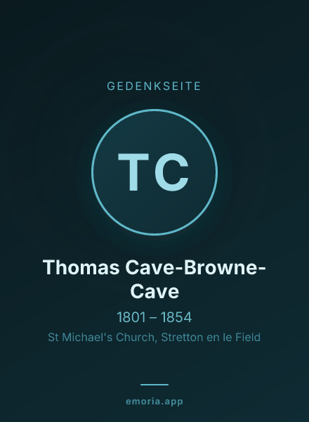 Gedenkportrait von Thomas Cave-Browne-Cave