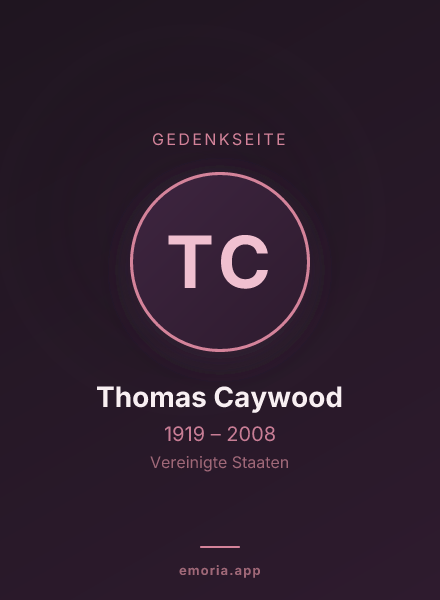 Gedenkportrait von Thomas Caywood