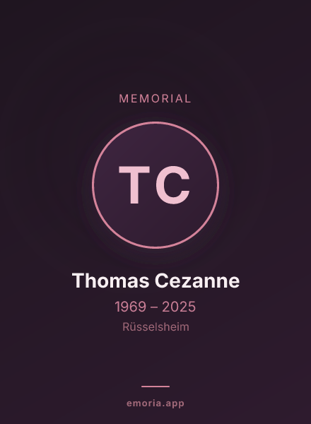 Memorial portrait of Thomas Cezanne