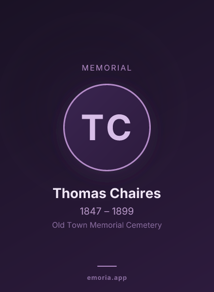 Memorial portrait of Thomas Chaires