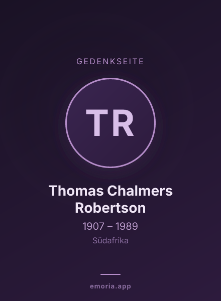 Gedenkportrait von Thomas Chalmers Robertson