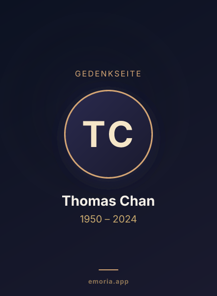 Gedenkportrait von Thomas Chan