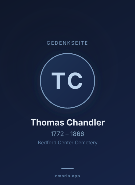 Gedenkportrait von Thomas Chandler