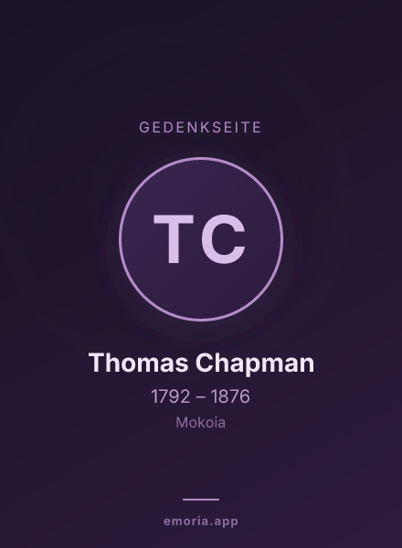 Gedenkportrait von Thomas Chapman
