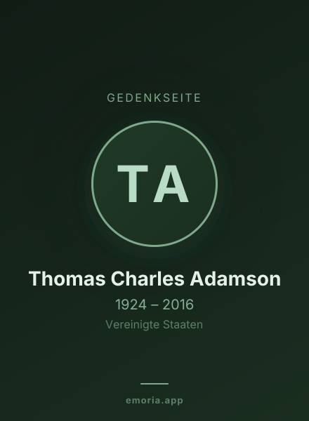 Gedenkportrait von Thomas Charles Adamson