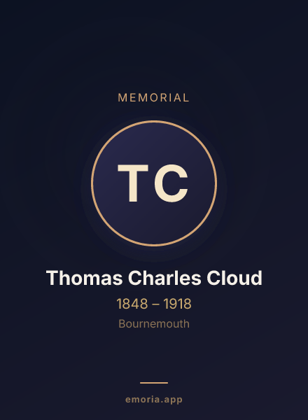 Memorial portrait of Thomas Charles Cloud