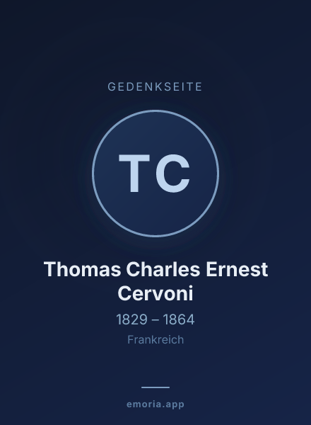 Gedenkportrait von Thomas Charles Ernest Cervoni