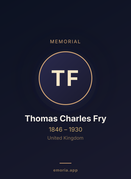 Memorial portrait of Thomas Charles Fry