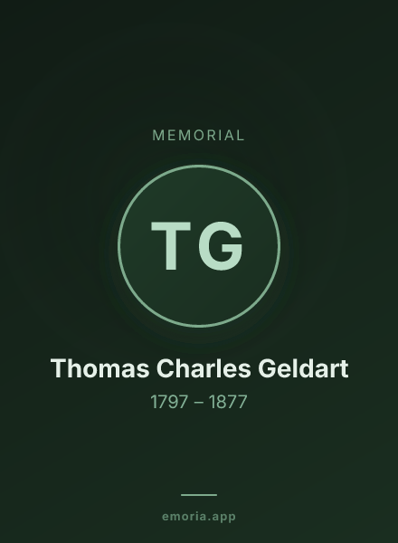 Memorial portrait of Thomas Charles Geldart