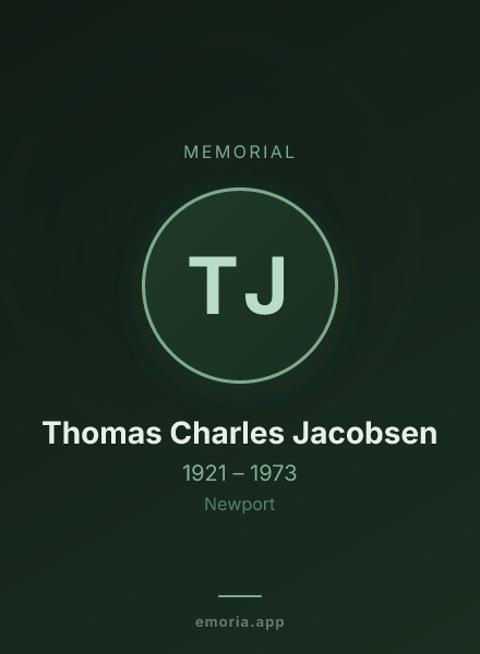 Memorial portrait of Thomas Charles Jacobsen