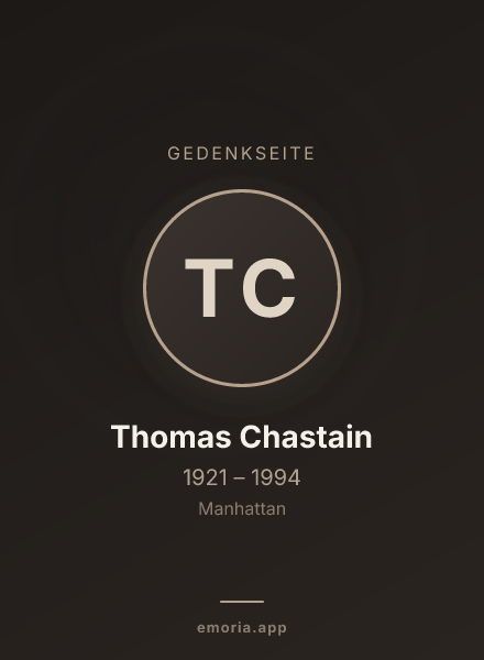 Gedenkportrait von Thomas Chastain
