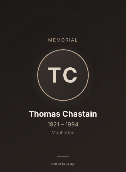 Memorial portrait of Thomas Chastain