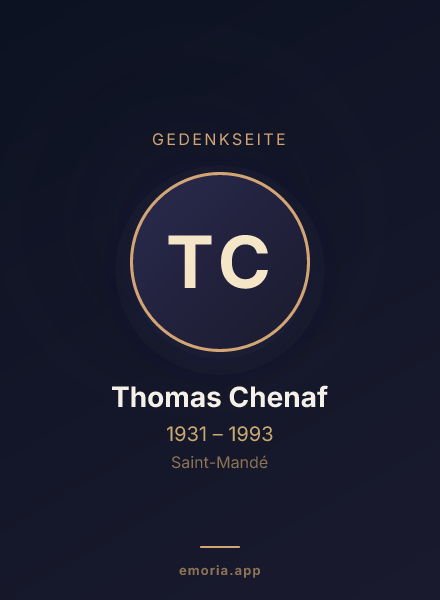 Gedenkportrait von Thomas Chenaf