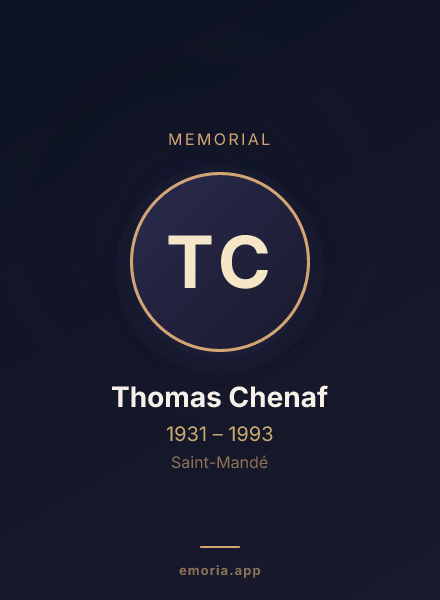 Memorial portrait of Thomas Chenaf