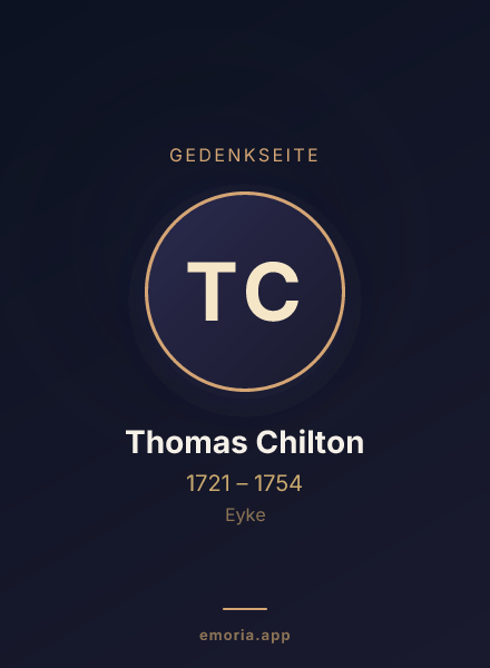 Gedenkportrait von Thomas Chilton