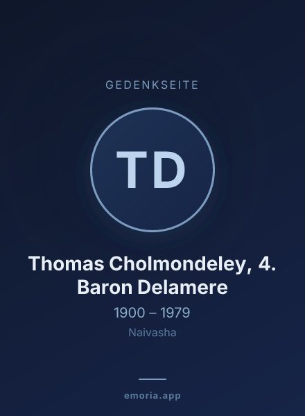 Gedenkportrait von Thomas Cholmondeley, 4. Baron Delamere