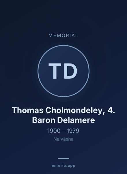 Memorial portrait of Thomas Cholmondeley, 4. Baron Delamere