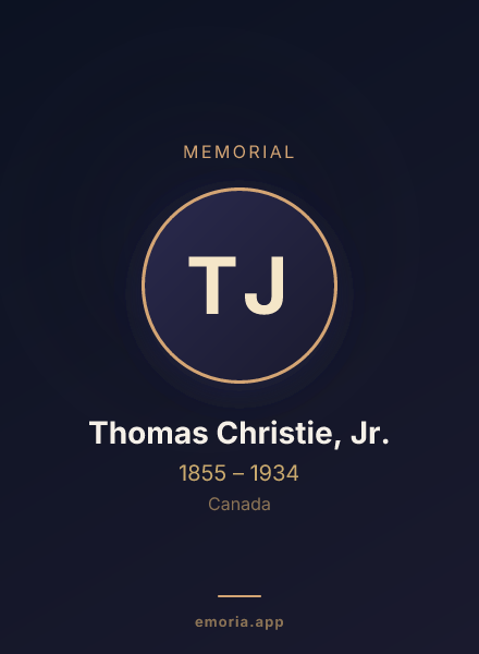 Memorial portrait of Thomas Christie, Jr.