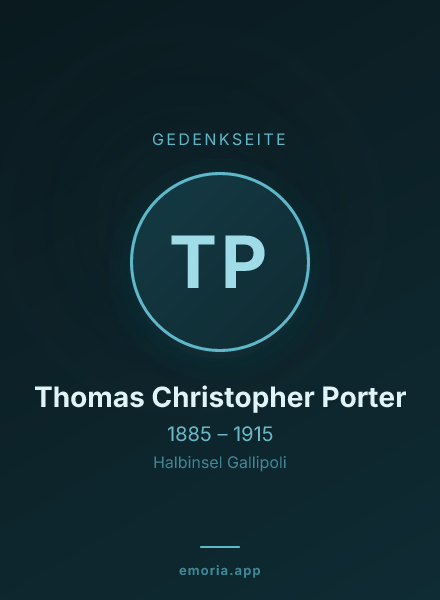 Gedenkportrait von Thomas Christopher Porter