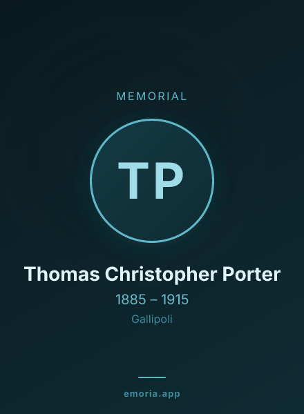 Memorial portrait of Thomas Christopher Porter