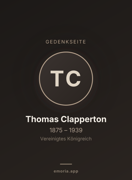 Gedenkportrait von Thomas Clapperton
