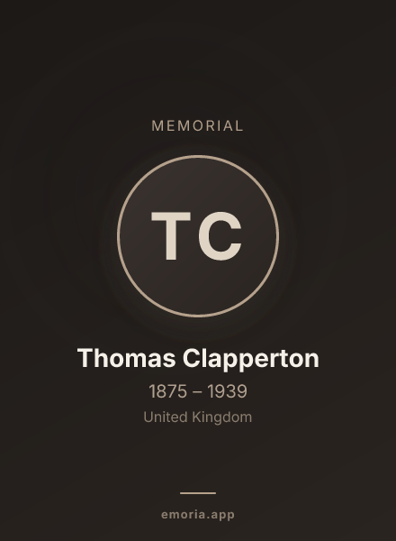 Memorial portrait of Thomas Clapperton
