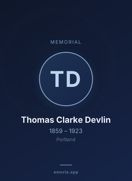 Memorial portrait of Thomas Clarke Devlin