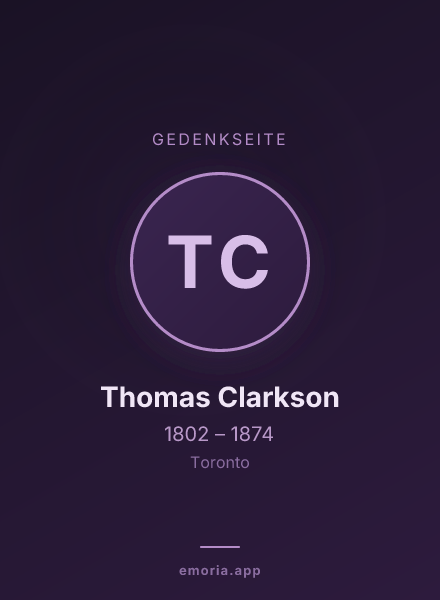 Gedenkportrait von Thomas Clarkson