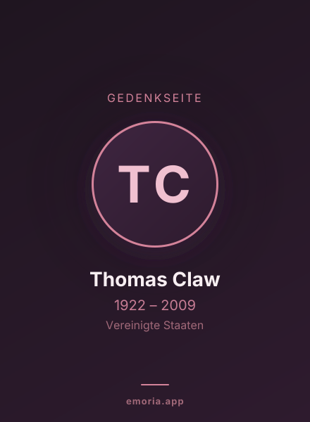 Gedenkportrait von Thomas Claw