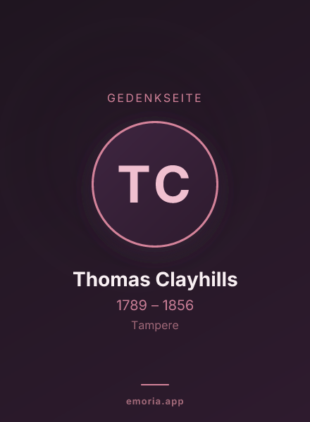 Gedenkportrait von Thomas Clayhills