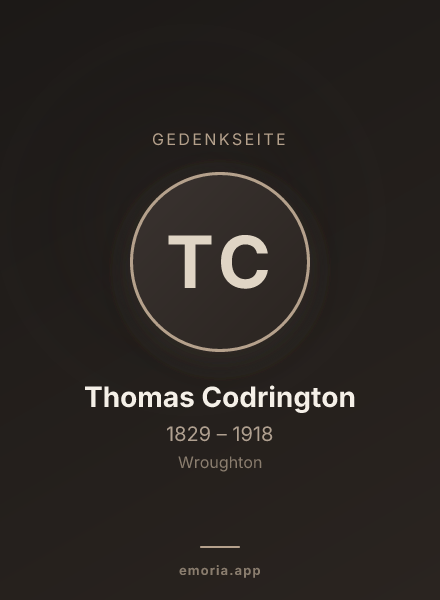 Gedenkportrait von Thomas Codrington