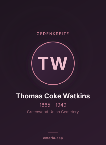 Gedenkportrait von Thomas Coke Watkins