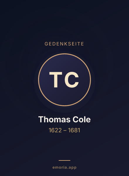 Gedenkportrait von Thomas Cole