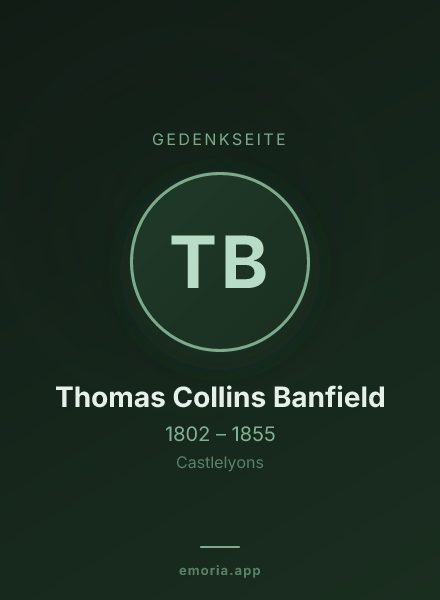 Gedenkportrait von Thomas Collins Banfield