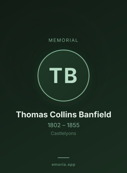 Memorial portrait of Thomas Collins Banfield