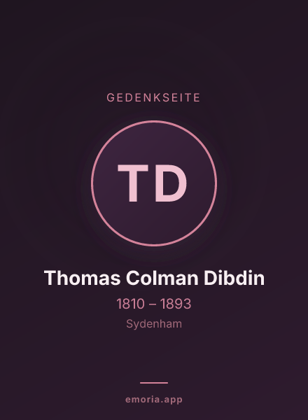 Gedenkportrait von Thomas Colman Dibdin