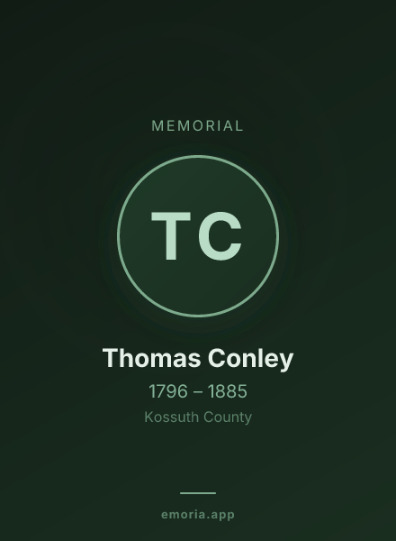 Memorial portrait of Thomas Conley
