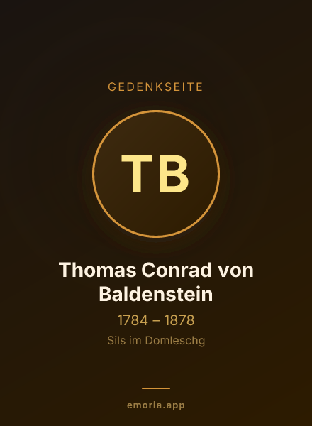Gedenkportrait von Thomas Conrad von Baldenstein